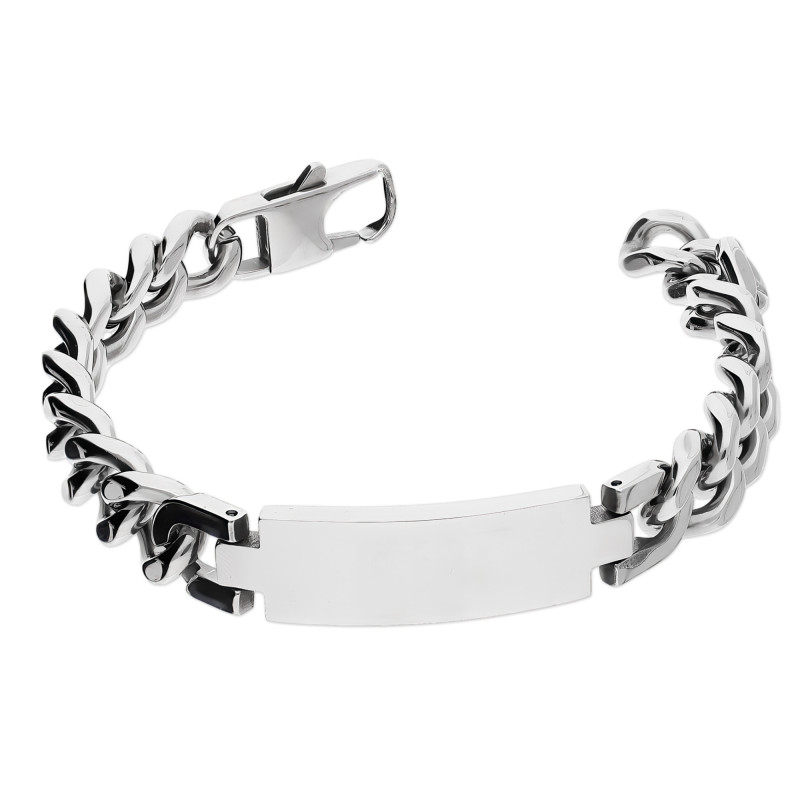 Męska bransoleta stalowa pancerka z blaszką 10mm - JubilerSezam.pl