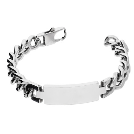 Męska bransoleta stalowa pancerka z blaszką 10mm - JubilerSezam.pl