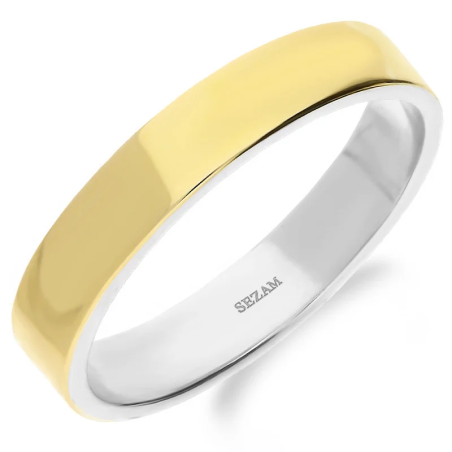 Obrączka złota ze srebrem PX 1010_AU375 blaszka gold próba 925