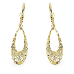 Kolczyki złote kropla z siatką/big.zam. AR XFUE0179-DC próba 585