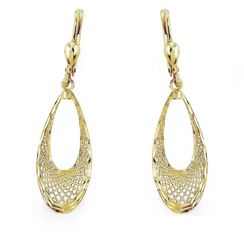 Kolczyki złote kropla z siatką/big.zam. AR XFUE0179-DC próba 585