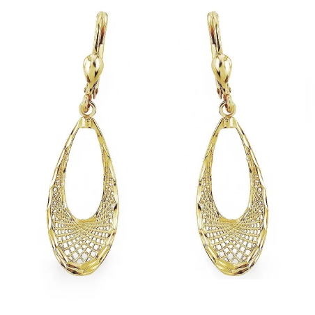 Kolczyki złote kropla z siatką/big.zam. AR XFUE0179-DC próba 585