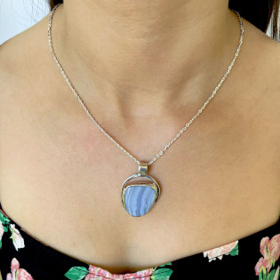 Zawieszka srebrna błękitny Chalcedon Turcja GX-chaltur-5 próba 925