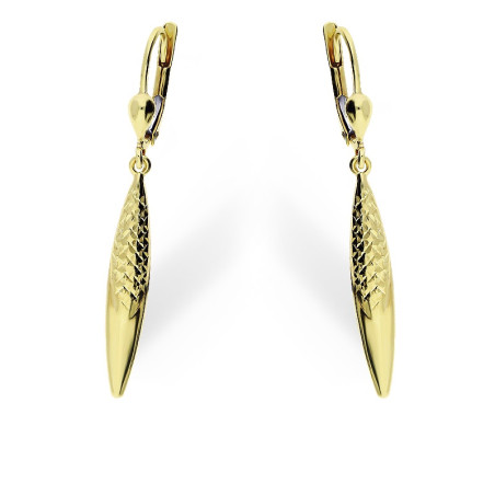 Kolczyki złote grawerowana łezka/big.zam. AR XDCNCWSE5252 próba 585