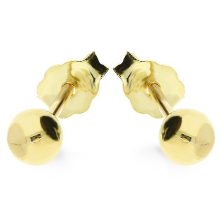 Kolczyki złote gładkie kulki 4 mm zapinane na sztyft AR BSC4-BE0004MM-V próba 375