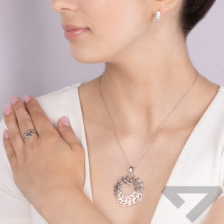 Srebrny Pierścionek Ażurowe Listki pr. 925 - JubilerSezam.pl