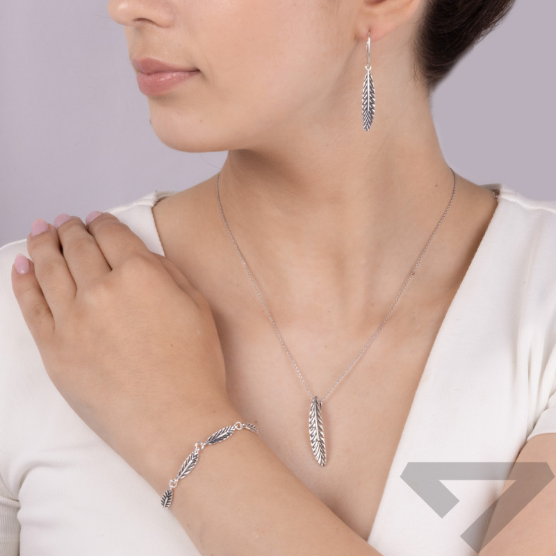 Bransoleta srebrna pióro blask/całość SZ310 próba 925