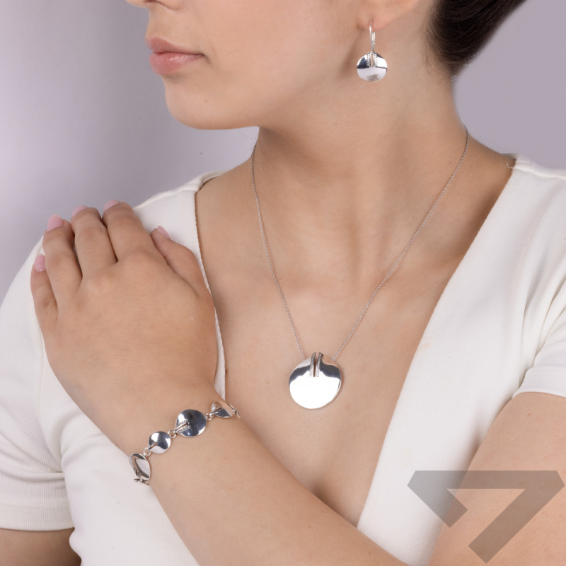 Kolczyki srebrne koło z dwoma rzędami białych cyrkonii/big.zam. SZ314 próba 925