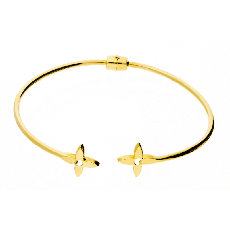 Bransoleta złota bangle z koniczynami LP 18K50-BNG0004-Y próba 585