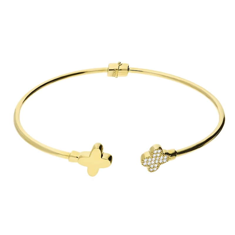 Bransoleta złota bangle z cyrkoniami LP 18K50-BNG0009-Y próba 375