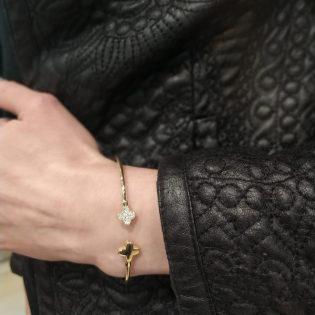 Bransoleta złota bangle z cyrkoniami LP 18K50-BNG0009-Y próba 375