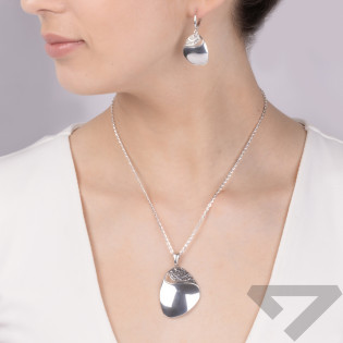 Kolczyki srebrne trójkąt obły z falą/ang.zap. SZ168 próba 925