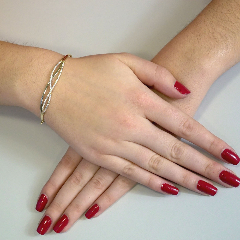 Bransoleta złota bangle z cyrkoniami PY BLZ0923 próba 375