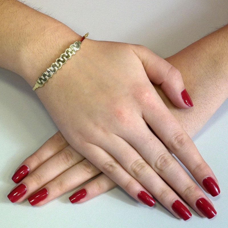 Bransoleta złota bangle fala blask z cyrkoniami PY BLZ0927 próba 375