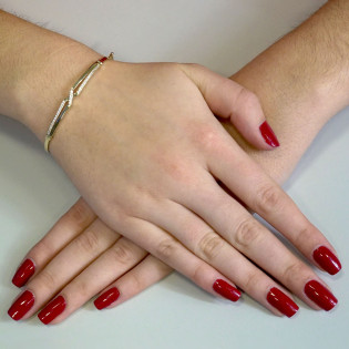 Bransoleta złota bangle X z cyrkoniami PY BLZ0990 próba 375