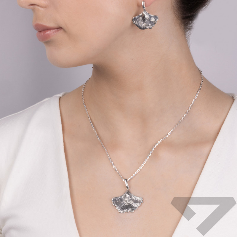 Kolczyki srebrne wachlarz tłoczony/sztyft SZ303 próba 925