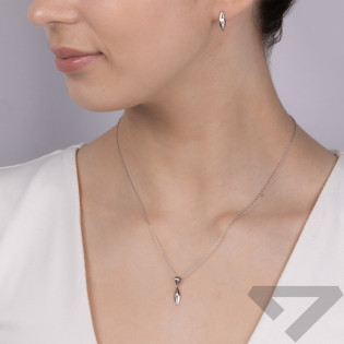 Komplet srebrny kolczyki i zawieszka łezka z cyrkonią AT439-1 próba 925