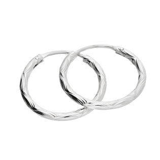 Srebrne kolczyki kółka 15mm grawerowane - JubilerSezam.pl