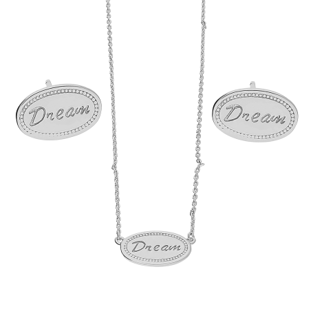 Srebrny Komplet Kolczyki i Naszyjnik DREAM pr. 925 - JubilerSezam.pl
