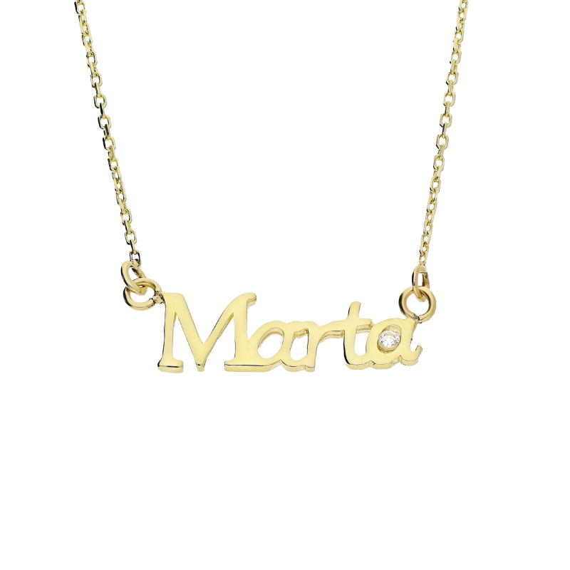 Naszyjnik złoty imię Marta z cyrkonią/anker MZ T57-NN-7-CZ próba 375