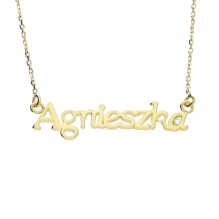 Naszyjnik złoty imię Agnieszka z cyrkonią/anker MZ T57-NN-14-CZ próba 375