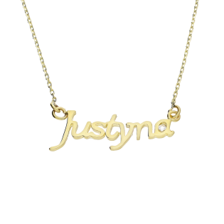 Naszyjnik złoty imię Justyna z cyrkonią/anker MZ T57-NN-23-CZ próba 375