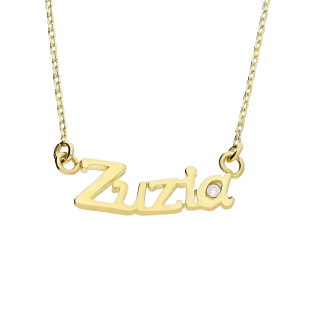 Naszyjnik złoty imię Zuzia z cyrkonią/anker MZ T57-NN-26-CZ próba 375