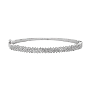 Srebrna Bransoletka Bangla z Cyrkoniami pr. 925 - JubilerSezam.pl