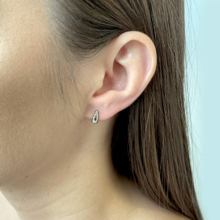 Kolczyki srebrne kółka beczułki rozszerzane 10mm/zatrzask AT020 próba 925