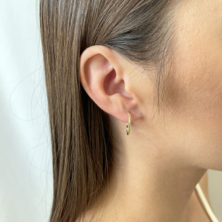 Pozłacane Kolczyki Srebrne Kółka Bieżnik 15mm - JubilerSezam.pl