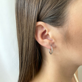 Srebrne kolczyki kółka 15mm grawerowane - JubilerSezam.pl