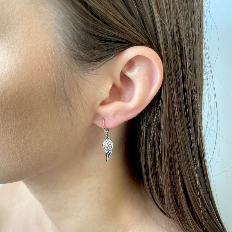 Kolczyki srebrne ażurowe skrzydło z cyrkoniami/big.zam. HS1709 próba 925