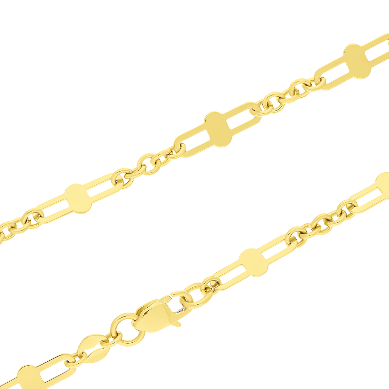 Naszyjnik złoty owalne ramki i krążki AR JNB1260 próba 585