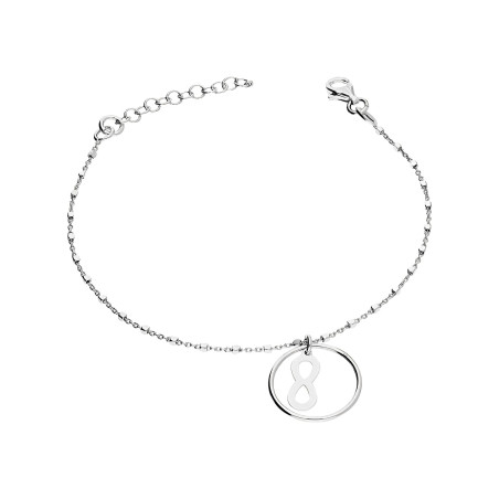 Bransoleta srebrna infinity w kole/anker z kostkami M3-111 ROD próba 925