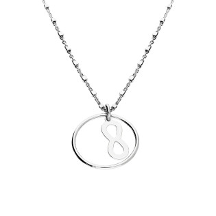 Naszyjnik srebrny infinity w kole na łańcuszku anker z kostkami M3-111 ROD próba 925