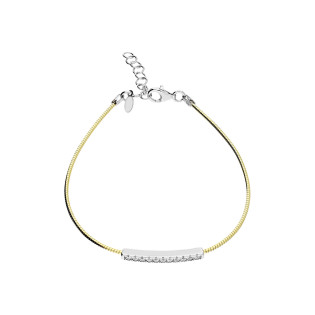 Naszyjnik pozłacany z blaszką z cyrkonią/linka M3-115 próba 925