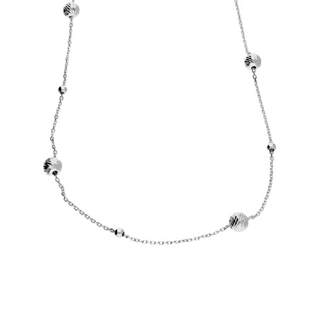 Naszyjnik srebrny grawerowane i gładkie kulki/anker M3-156 ROD próba 925