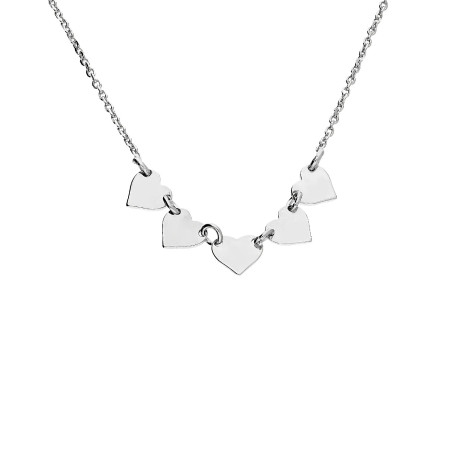 Naszyjnik srebrny serce blaszki x5/anker M3-159 ROD próba 925