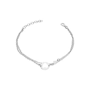 Bransoleta srebrna serce gładkie i serce w kole/rolo x2 M3-170 ROD próba 925