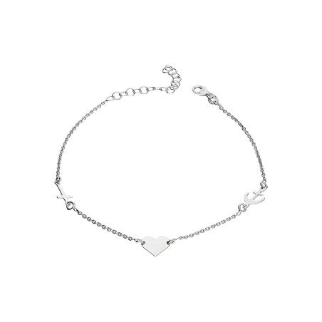 Bransoleta srebrna wiara nadzieja miłość blask/anker M3-177 ROD próba 925