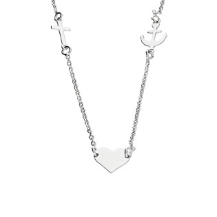 Naszyjnik srebrny wiara nadzieja miłość/anker M3-177 ROD próba 925