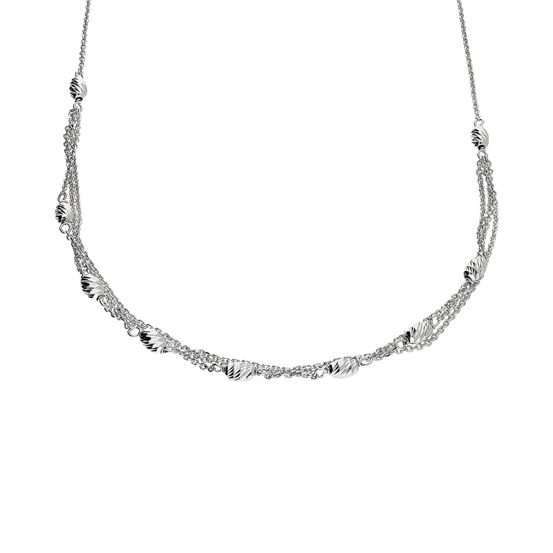 Naszyjnik srebrny grawerowane beczułki/rolo x3 M3 PW566-1 ROD próba 925