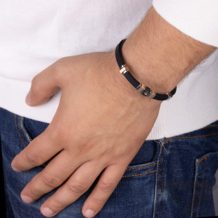 Bransoleta męska kostki w trzech kolorach na kauczuku EX BRX1761R