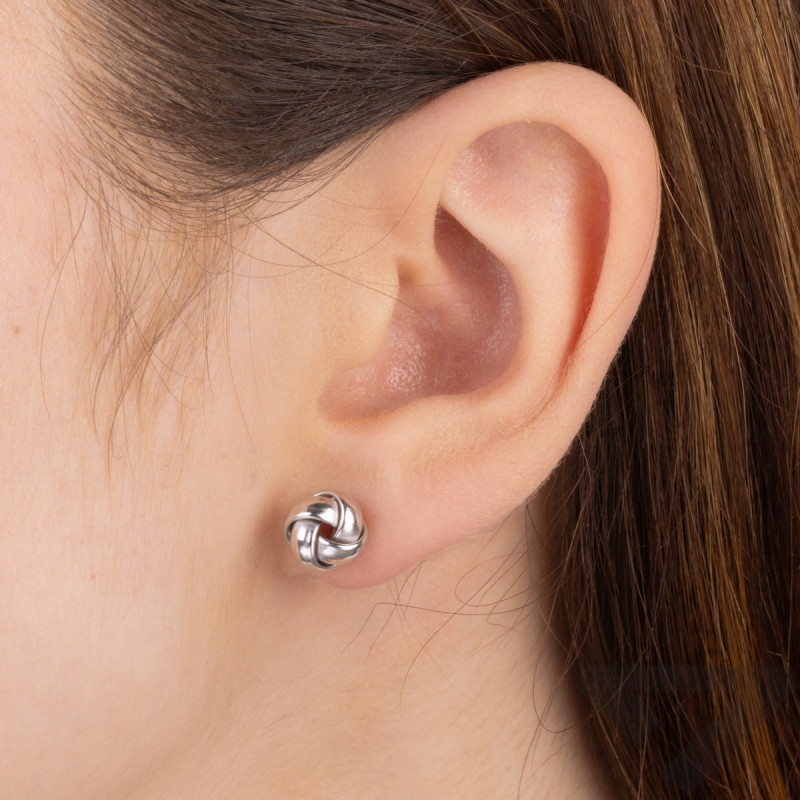 Kolczyki srebrne obwarzanek blask/sztyft M3-106 ROD próba 925