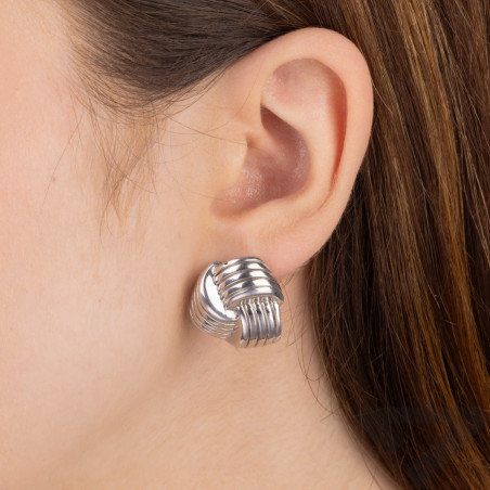 Kolczyki srebrne duży węzeł wypukły/sztyft PW260 ROD próba 925