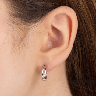 Srebrne kolczyki ażurowe półkola z cyrkoniami - JubilerSezam.pl