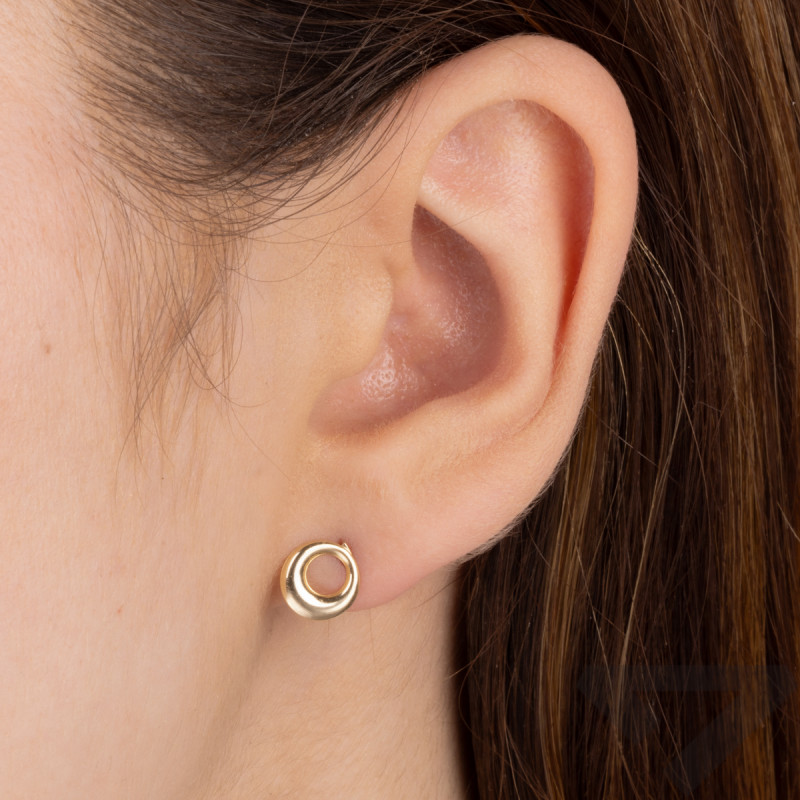 Kolczyki złote poszerzana oponka/sztyft AR BSC50-SE0012 próba 375