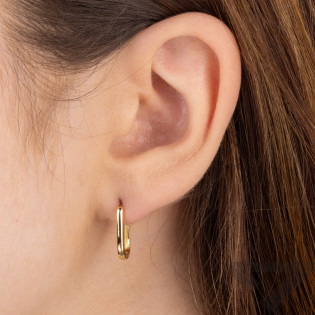 Kolczyki pozłacane gładki owal/zatrzask JA1151 próba 925