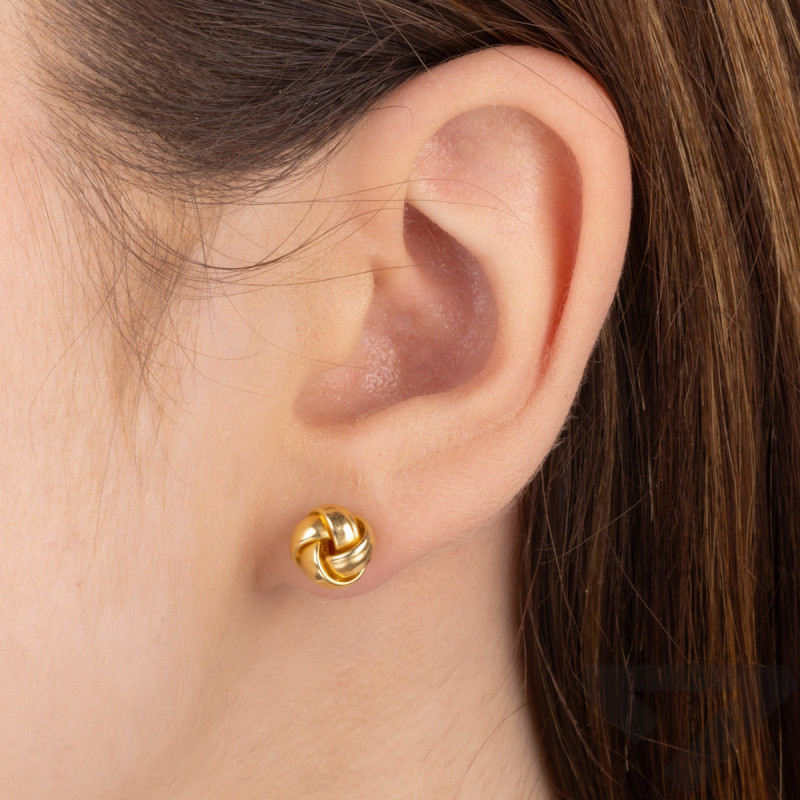 Kolczyki pozłacane obwarzanek blask/sztyft M3-106 GOLD próba 925