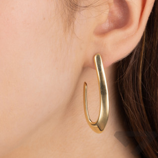 Pozłacane kolczyki srebrne owalne sztyft pr. 925 - JubilerSezam.pl